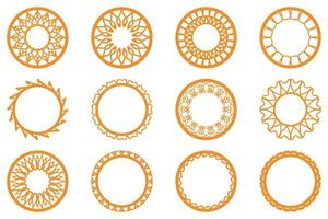 Decorative ornament frame set design vector