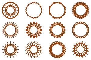 Decorative ornament frame set design vector