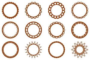 Decorative ornament frame set design vector