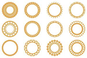 Decorative ornament frame set design vector