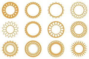 Decorative ornament frame set design vector