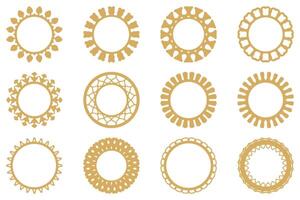 Decorative ornament frame set design vector