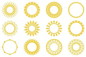 Decorative ornament frame set design vector