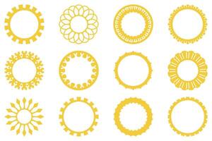 Decorative ornament frame set design vector