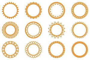 Decorative ornament frame set design vector