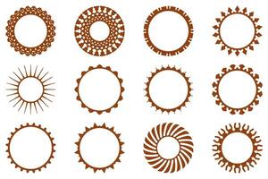 Decorative ornament frame set design vector