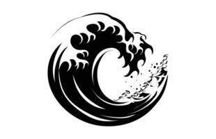 Sea Wave Silhouette isolated on a white background vector