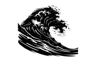 Tsunami Wave Silhouette isolated on a white background vector
