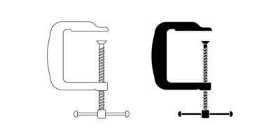 c clamps icon set isolated on white background vector