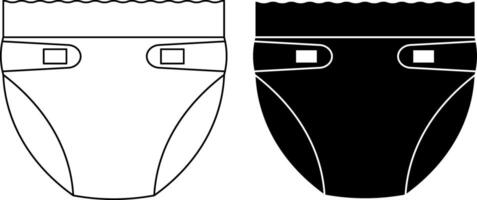 front view diapers icon set vector