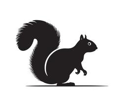 squirrel silhouette on white background vector