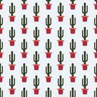 seamless cactus pattern vector