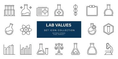 Lab values and concentrations icon vector