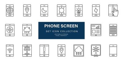 set screen icon collection vector