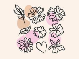 Hand drawn stencil element collection vector