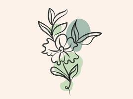 Hand drawn flat design simple flower outline vector