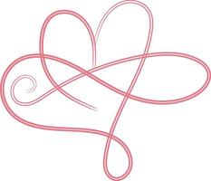 Calligraphy Red Double Heart vector