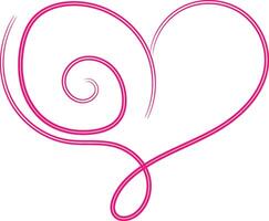 Calligraphy Red Double Heart vector