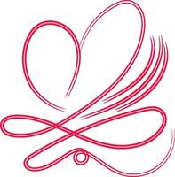 Calligraphy Red Double Heart vector