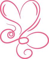 Calligraphy Red Double Heart vector