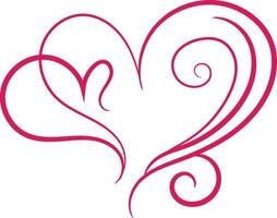 Calligraphy Red Double Heart vector