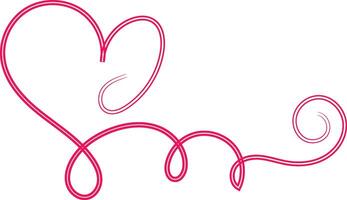 Calligraphy Red Double Heart vector