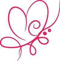 Calligraphy Red Double Heart vector