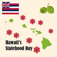 Hawaii s Statehood Day is an annual state holiday on the third Friday of August. It commemorates the anniversary of Hawaii s statehood. vector