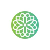 Flower logo design with illustration premium concept vector