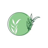 Botanical logo design with creative flower concept vector