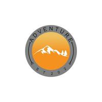 Mountain and adventure logo design with illustration premium concept idea vector