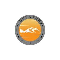 Mountain and adventure logo design with illustration premium concept idea vector