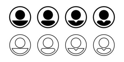 set of user circle icons. profile symbol. modern design isolated on white background vector