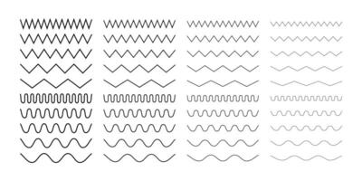 Collection of Zigzag Lines. Horizontal Line Wave Design. Isolated Design on White background vector