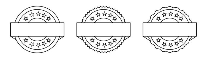 set of blank stamp icons line design, isolated on white background. vector
