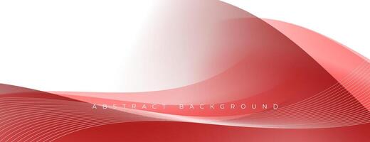 red and white abstract overlapping wave background vector