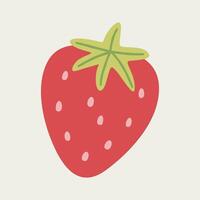 strawberry fruit flat design vector