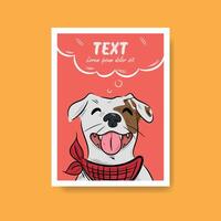 illustration of a happy smiling pet dog with an eye spot and red bandana vector
