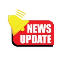 Modern Label New Update With Bell. Web Banner Element. vector