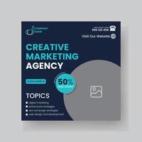 Modern Digital Marketing Agency Social Media Post For Business. Abstract Advertisement Square Web Post for Company Promotion. vector