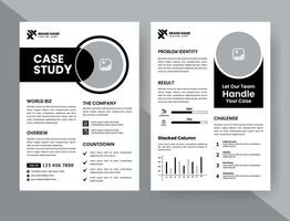 Case Study Layout Flyer. Minimalist Business Report with Simple Design. vector