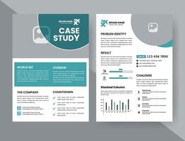Case Study Layout Flyer. Minimalist Business Report with Simple Design. vector