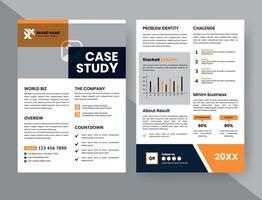 Case Study Layout Flyer. Minimalist Business Report with Simple Design. vector