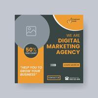 Modern Digital Marketing Agency Social Media Post For Business. Abstract Advertisement Square Web Post for Company Promotion. vector