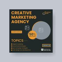 Modern Digital Marketing Agency Social Media Post For Business. Abstract Advertisement Square Web Post for Company Promotion. vector