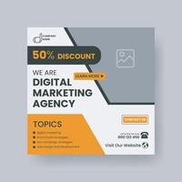 Modern Digital Marketing Agency Social Media Post For Business. Abstract Advertisement Square Web Post for Company Promotion. vector