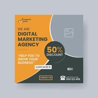 Modern Digital Marketing Agency Social Media Post For Business. Abstract Advertisement Square Web Post for Company Promotion. vector