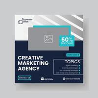 Modern Digital Marketing Agency Social Media Post For Business. Abstract Advertisement Square Web Post for Company Promotion. vector