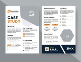 Case Study Layout Flyer. Minimalist Business Report with Simple Design. vector