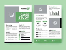 Case Study Layout Flyer. Minimalist Business Report with Simple Design. vector